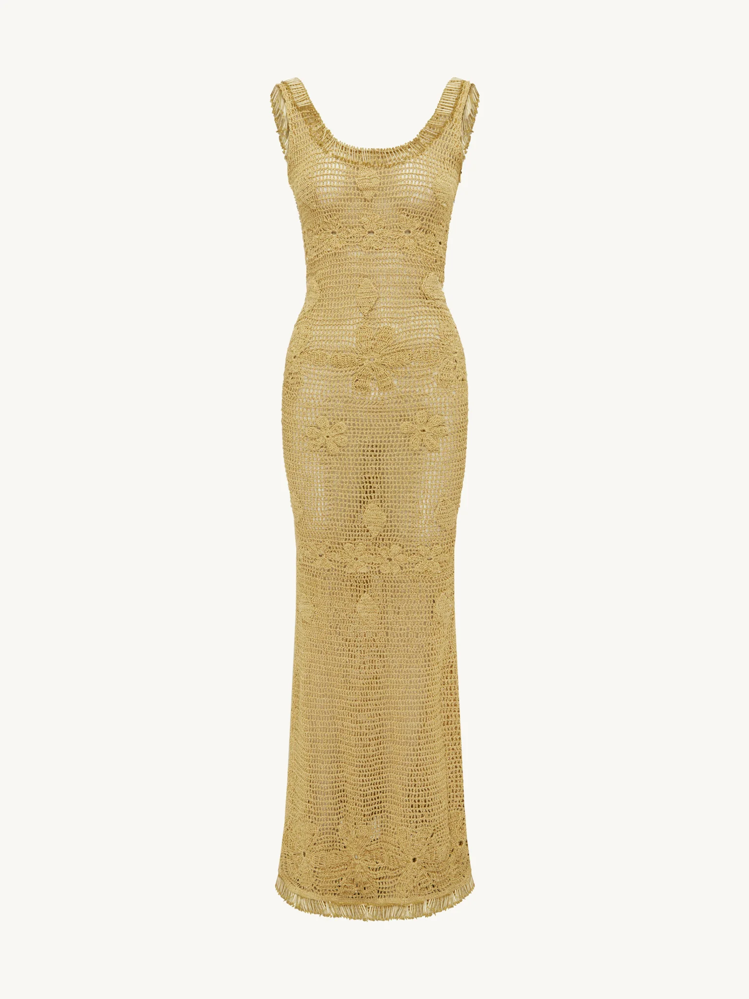 Ana Hand Crochet Dress - Gold