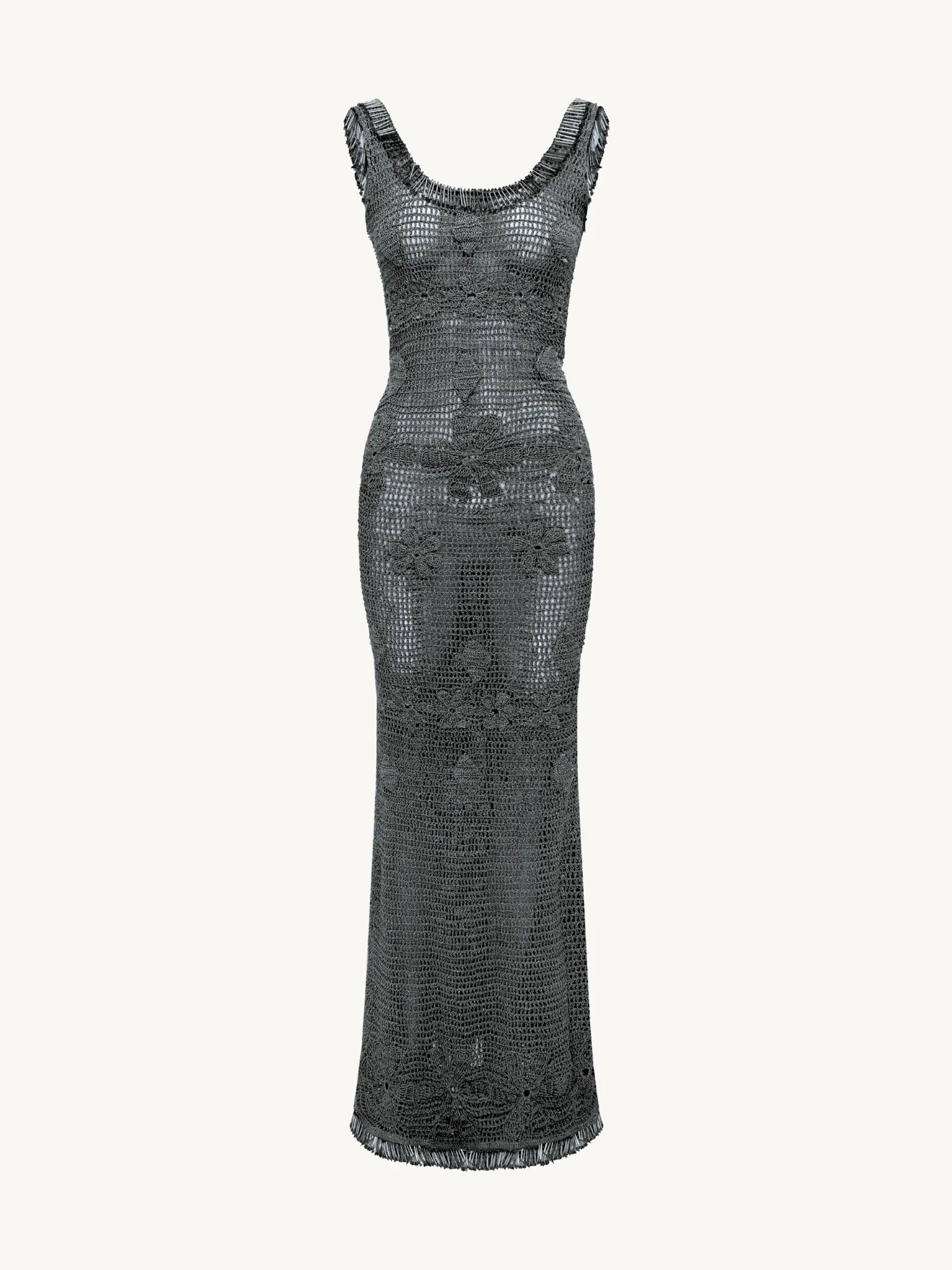 Ana Hand Crochet Dress - Onyx