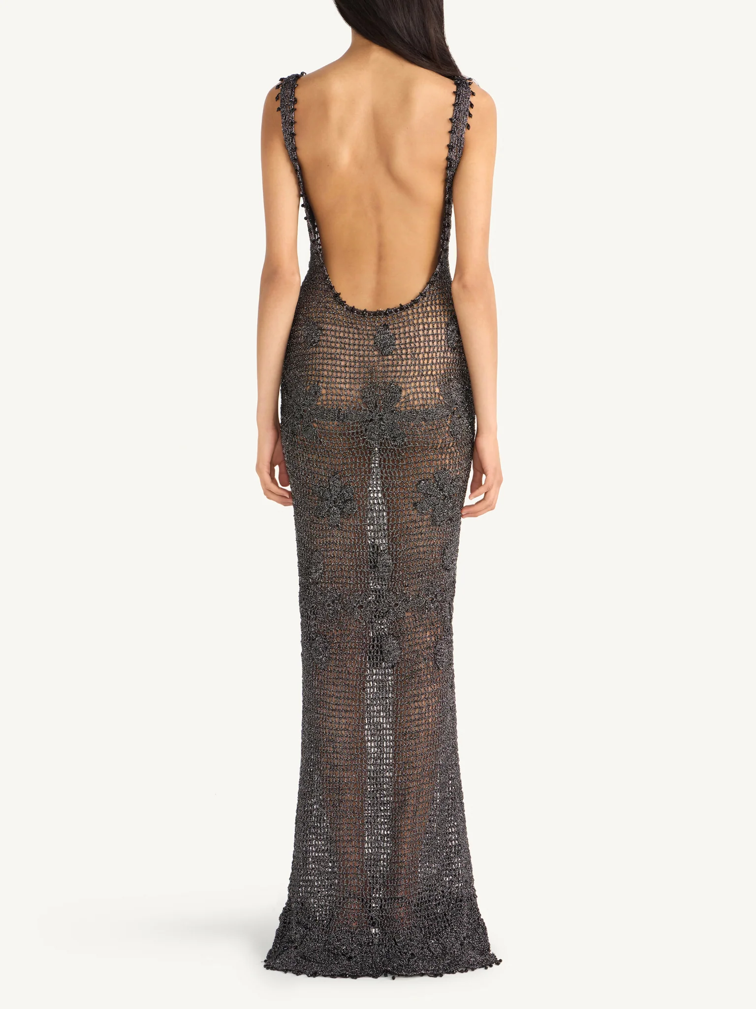 Ana Hand Crochet Dress - Onyx - Image 3