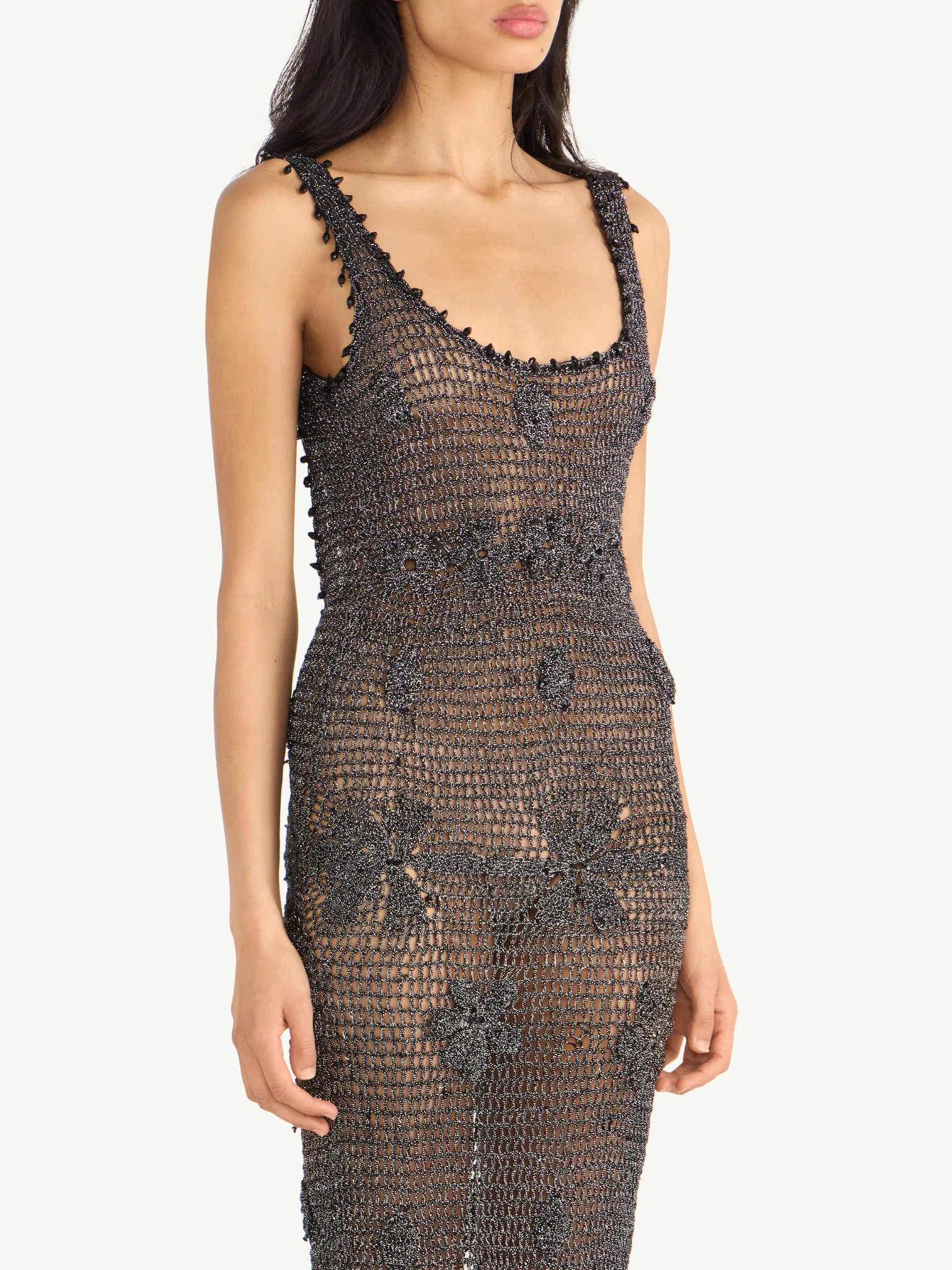 Ana Hand Crochet Dress - Onyx - Image 5