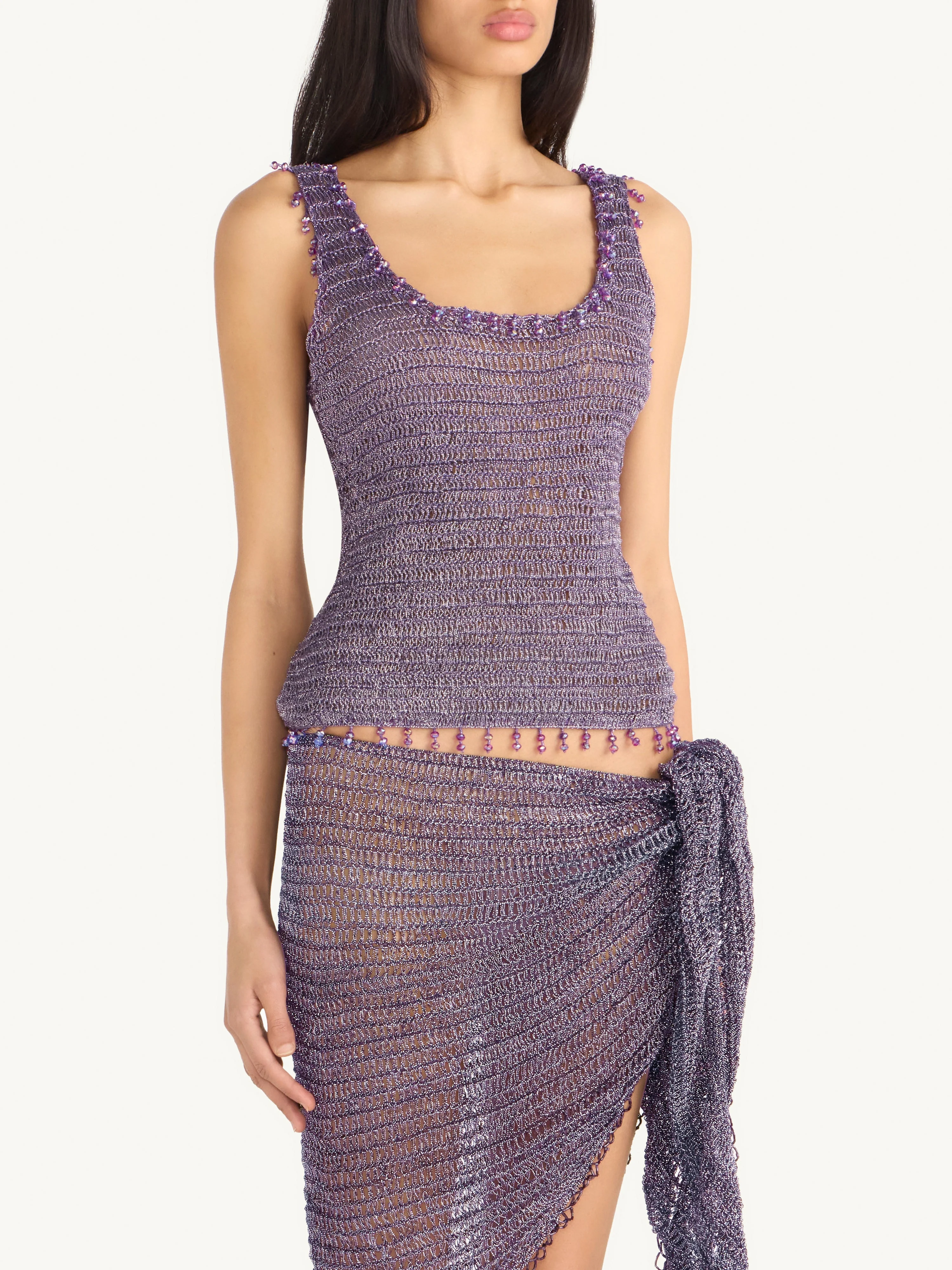 Ana Hand Crochet Top - Violet - Image 2