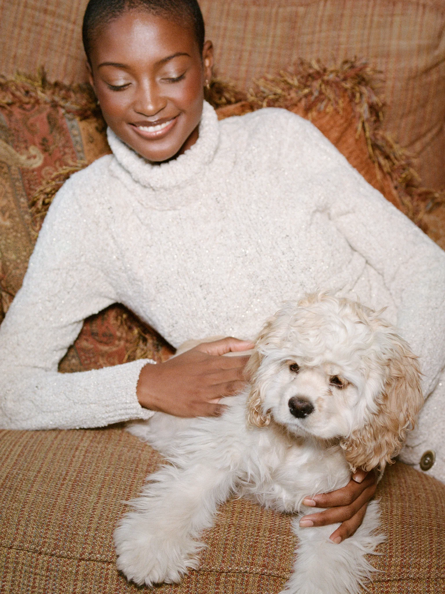 Angelina Cable Knit Sweater - Snow - Image 6