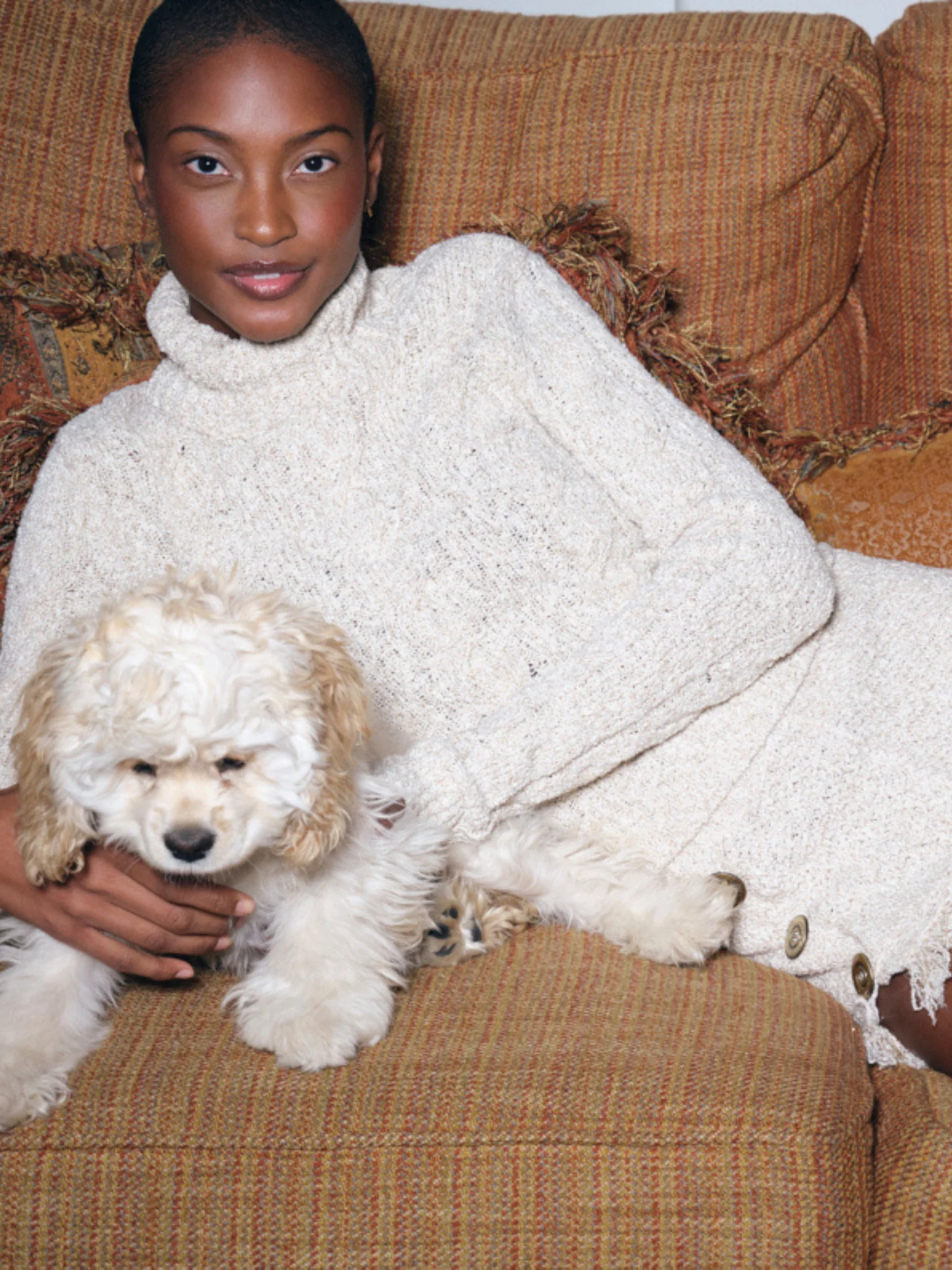 Angelina Cable Knit Sweater - Snow - Image 7