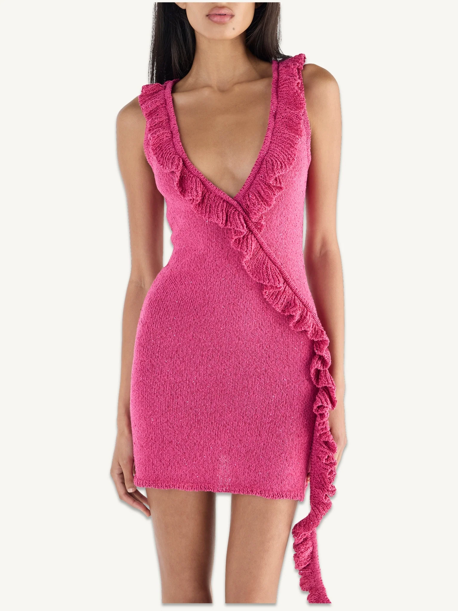 Antonella Mini Dress - Geranium Sequin - Image 3