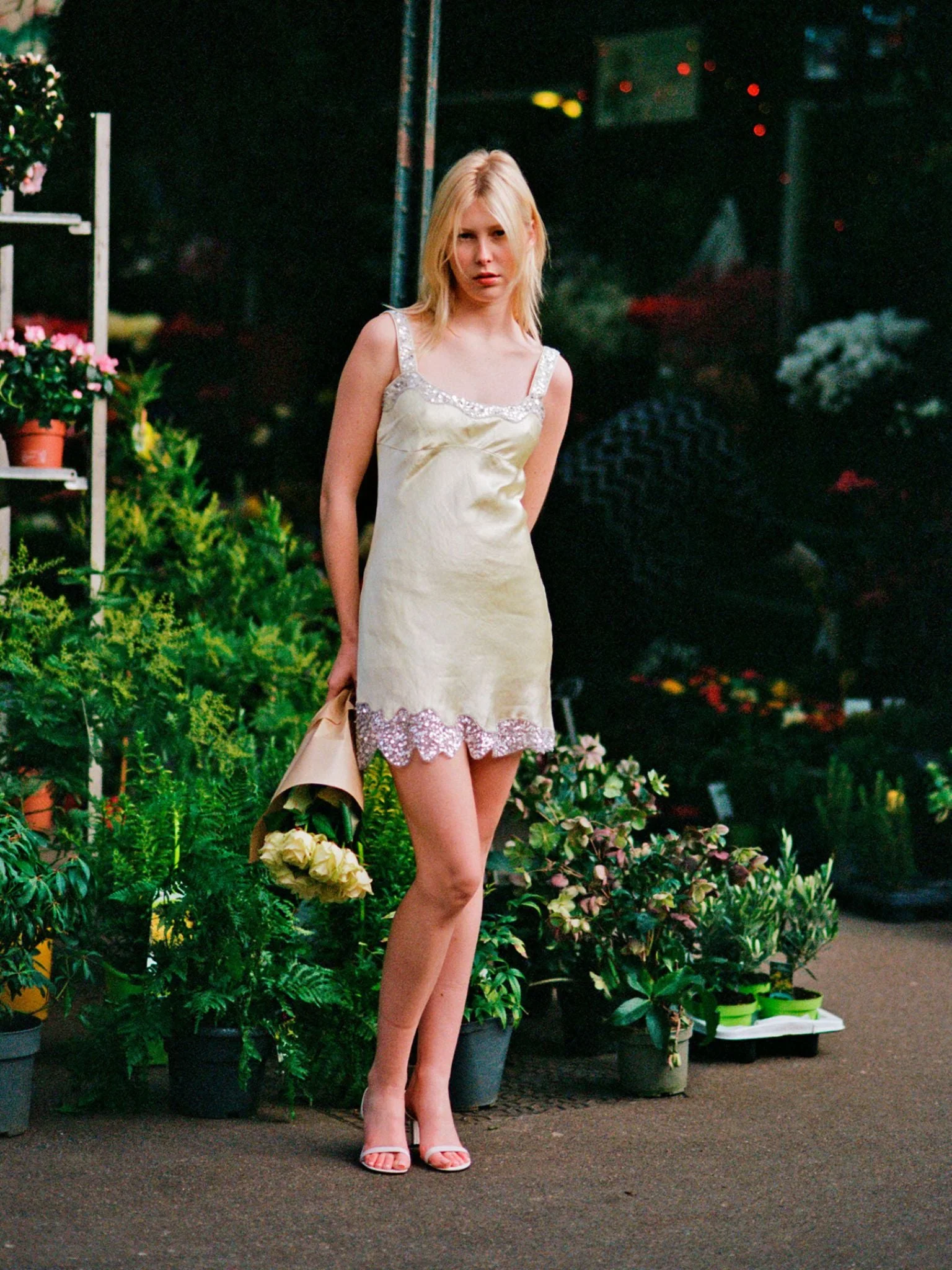 Nikolina Hand Beaded Mini Dress - Butter Yellow - Image 6