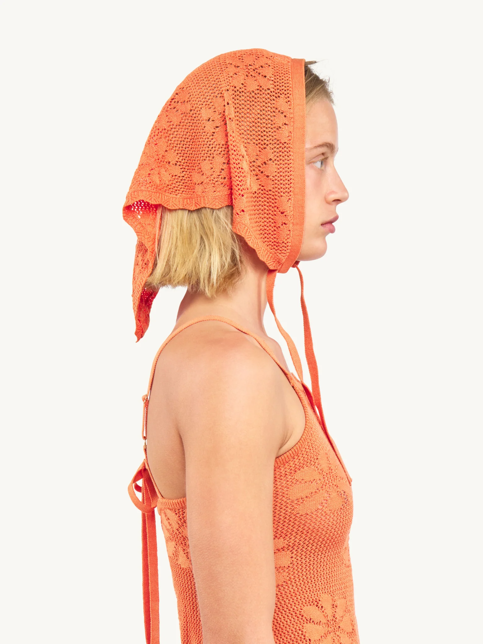 Bruna Crochet Bandana - Tangerine - Image 5