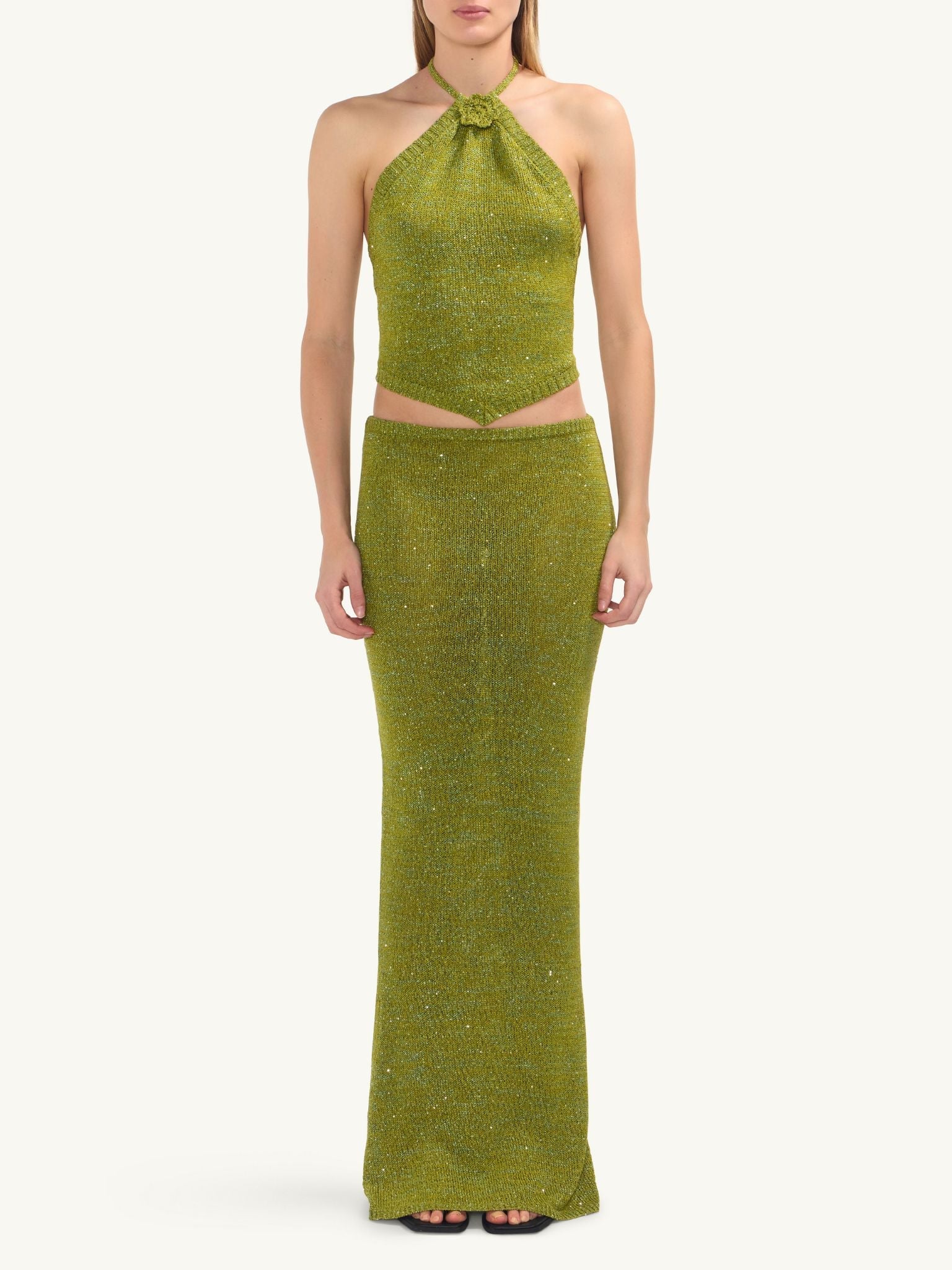 Carolina Skirt - Olive Oil Sequin - Image 3