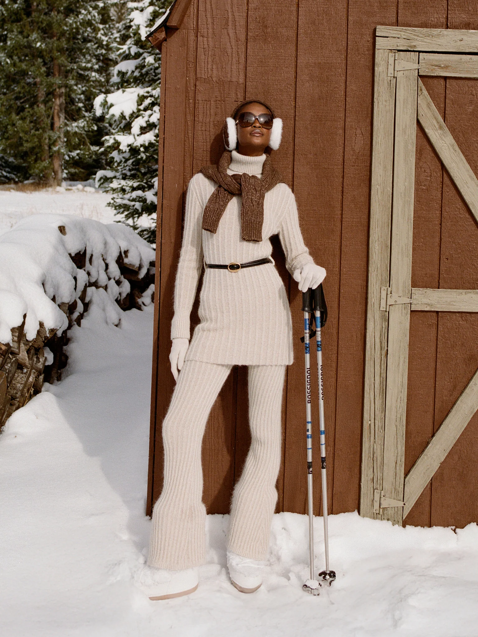 Diana Knitted Leggings - Snow Shimmer - Image 5