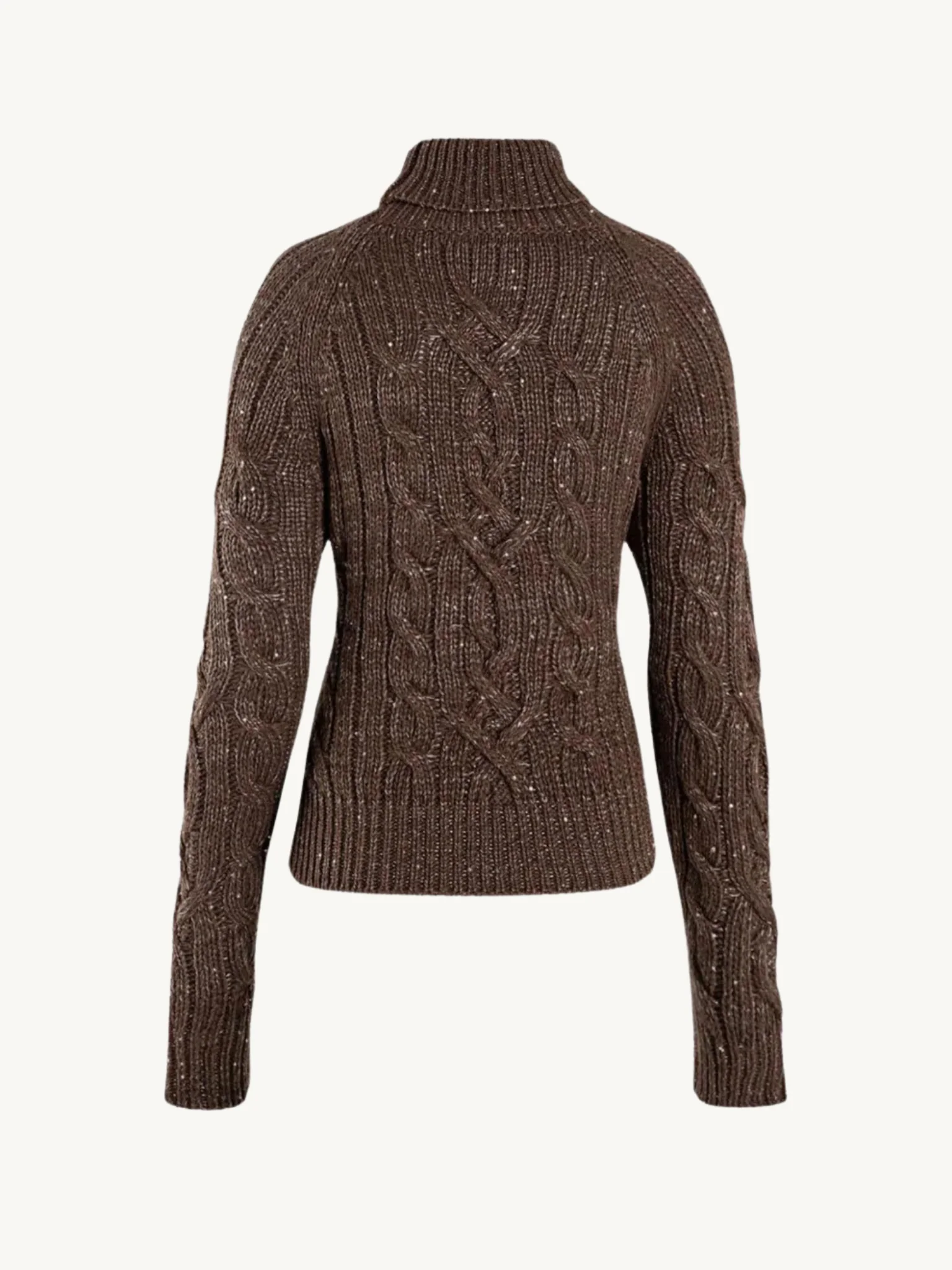 Elsa Cable Knit Sweater - Tobacco Sequin - Image 5