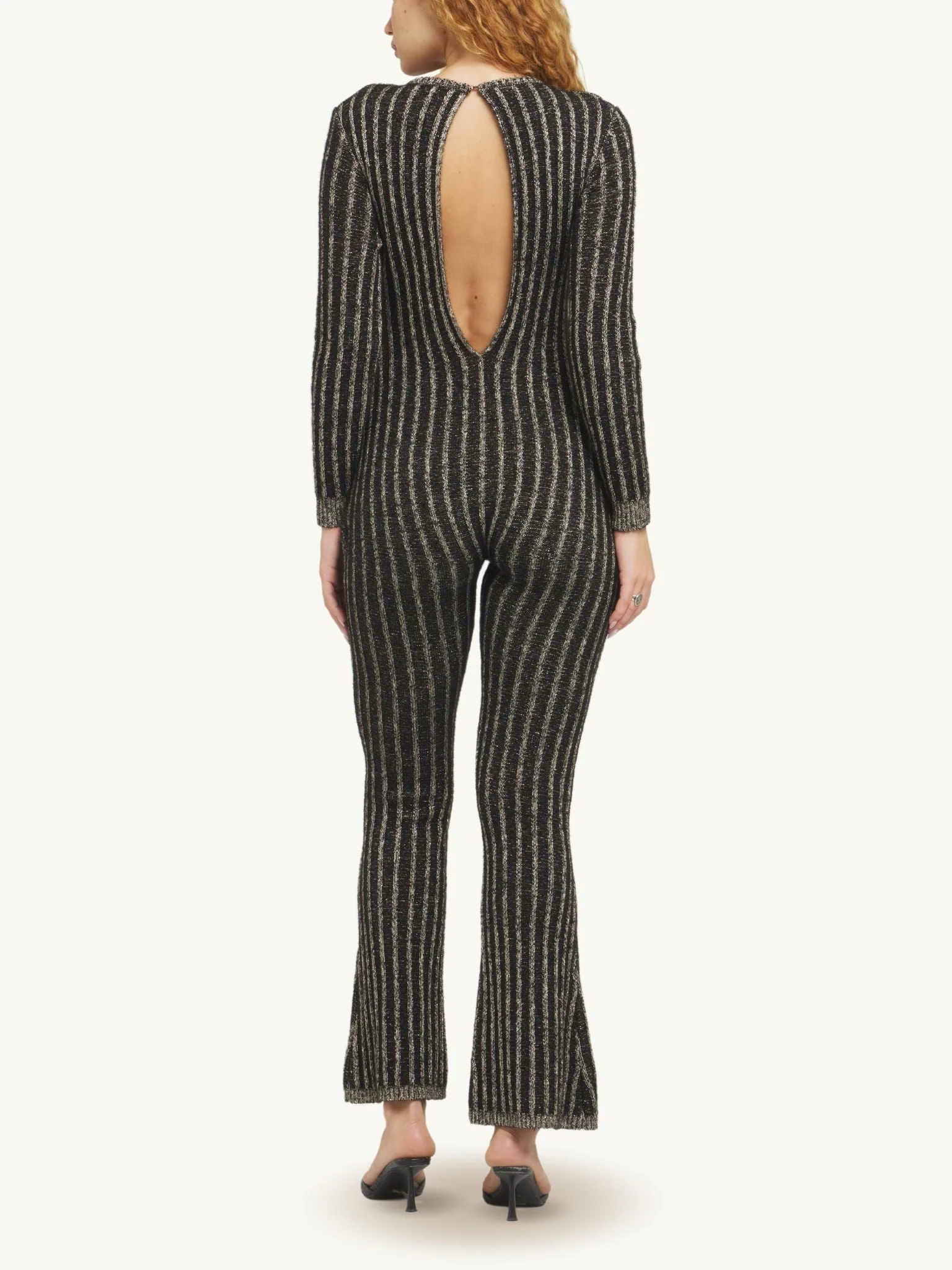 Gigi Jumpsuit - Black/Gold Shimmer - Image 5