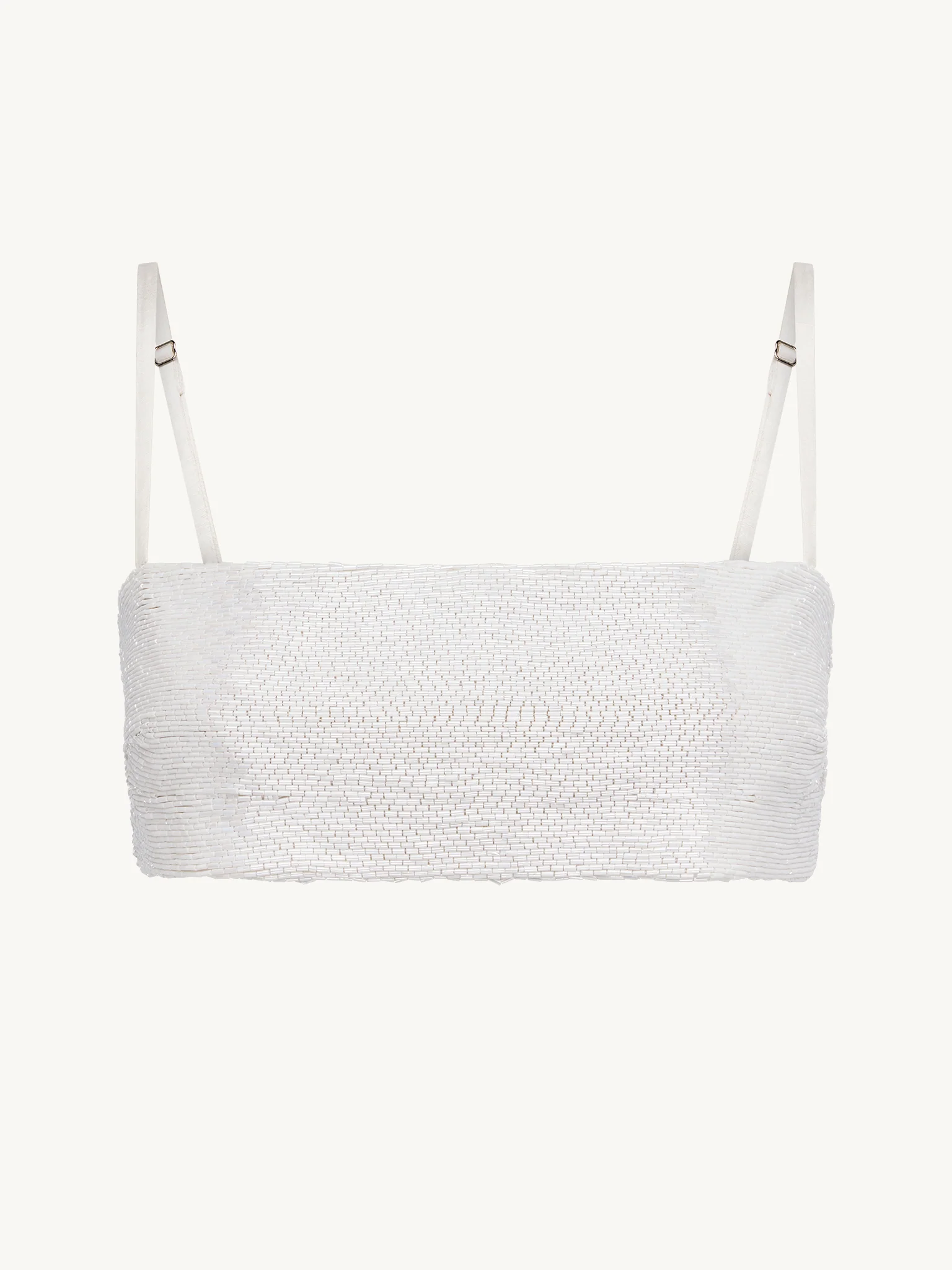 Iris Hand Beaded Bralette - Salt