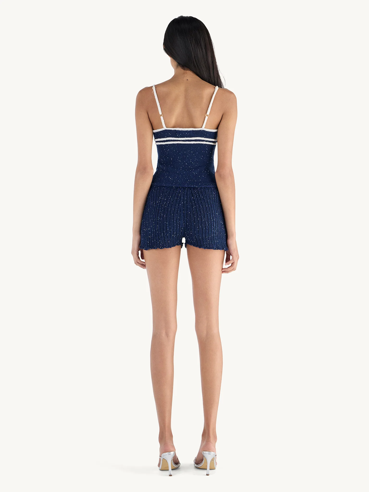 Isla Mini Short - Navy Sequin - Image 3