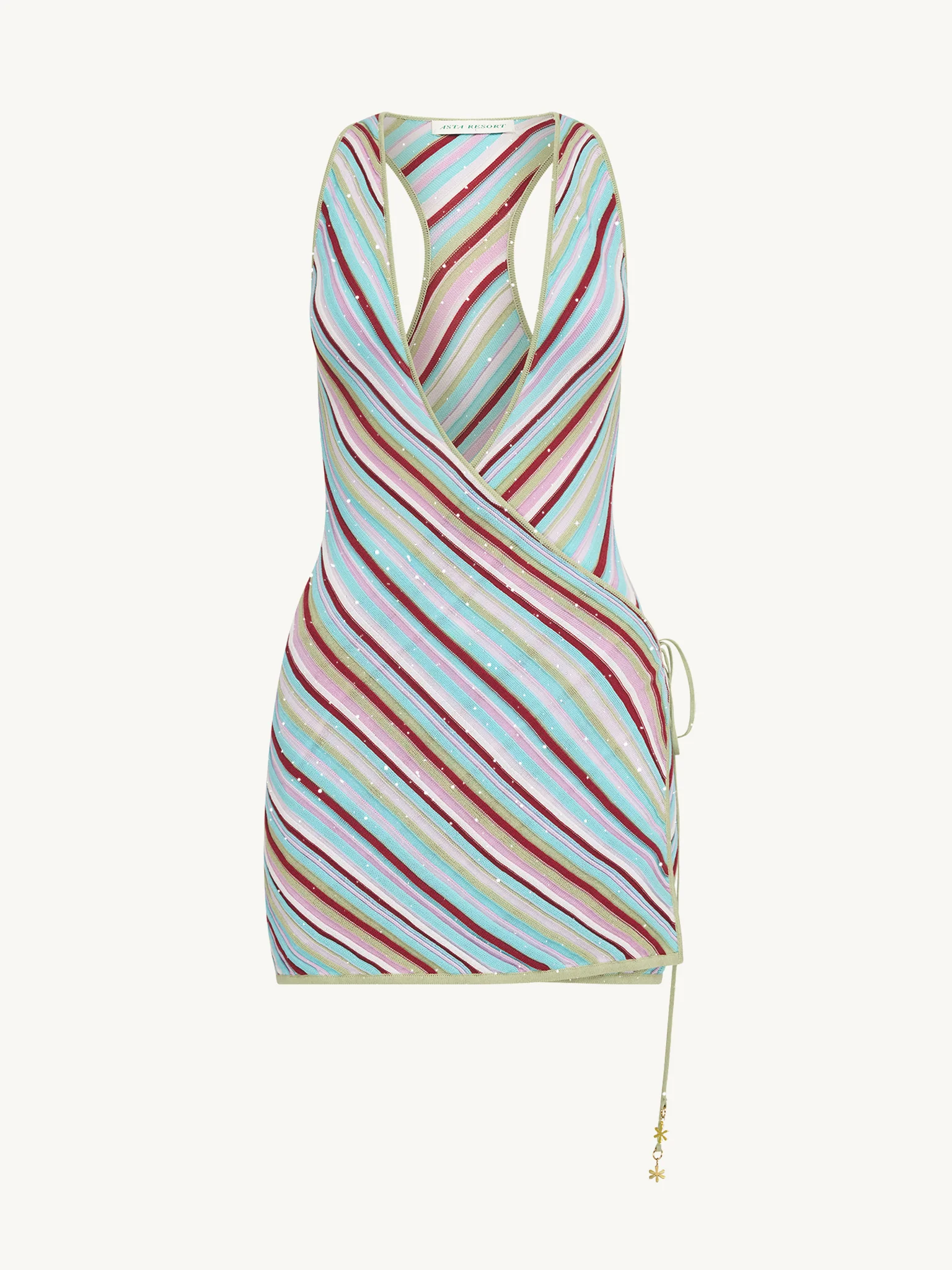 Lila Wrap Mini Dress - Multi Stripe