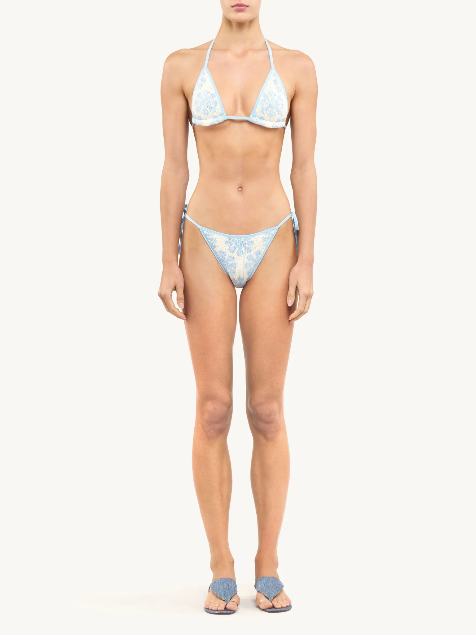 Lio Jaquard Bikini Bottom - Salt/Sky Blue Delilah Sequin - Image 4
