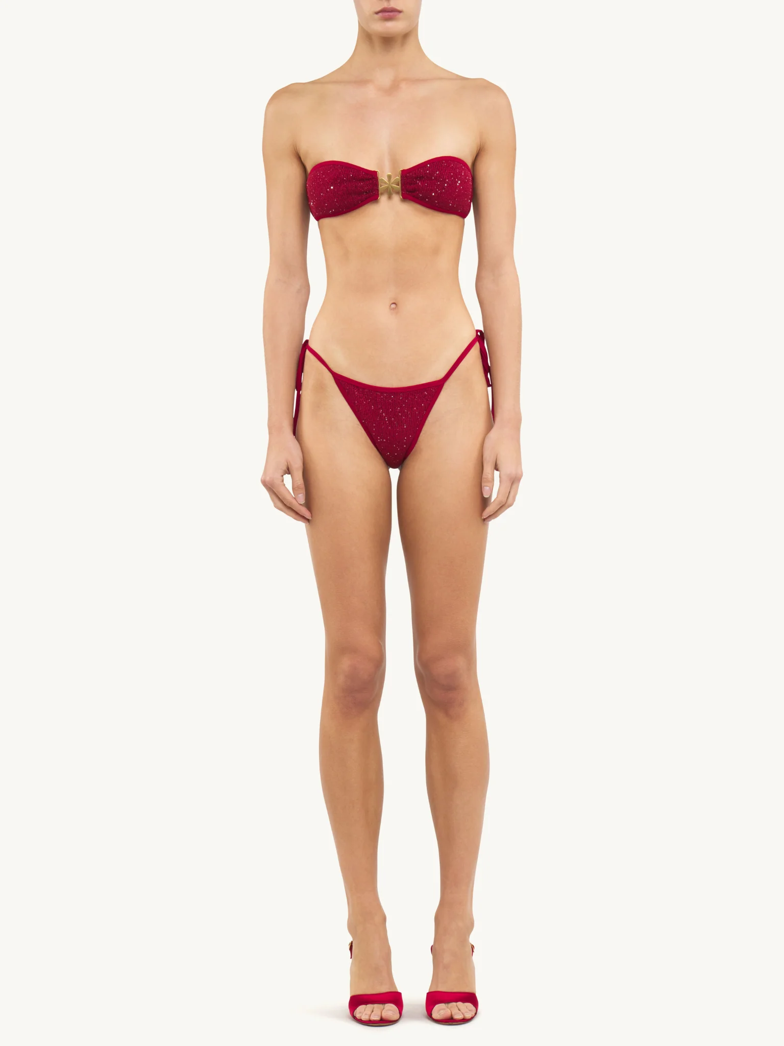 Mia Knitted Bikini Bottom - Wine - Image 3