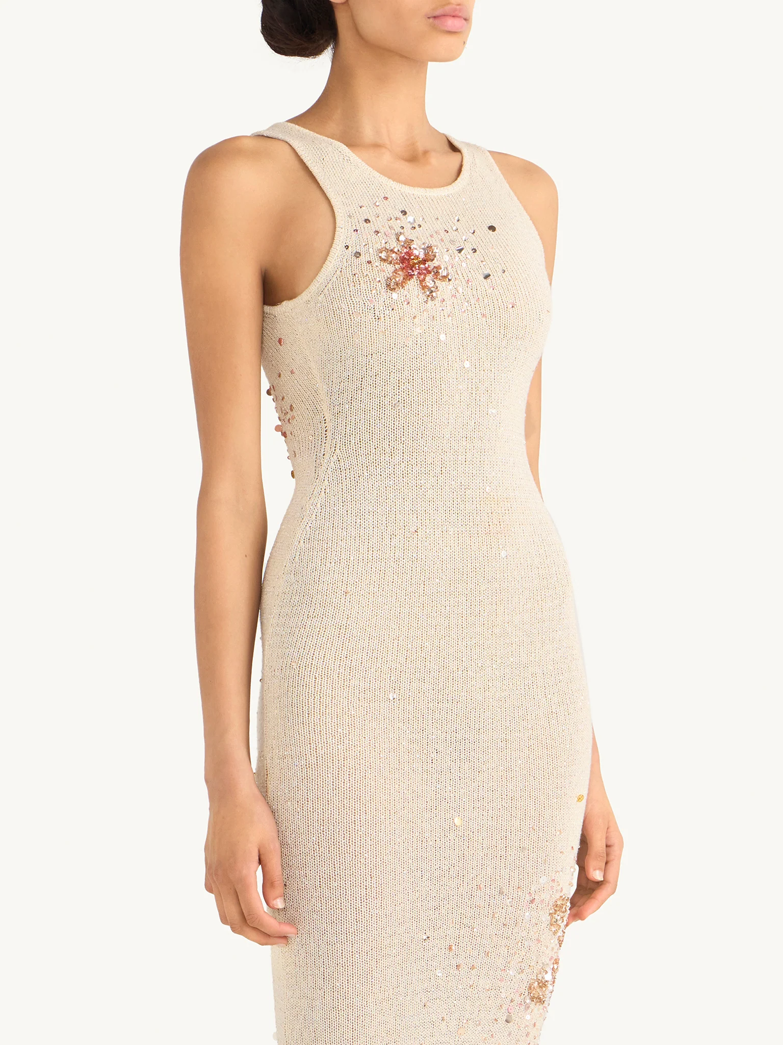 Natalia Hand Embroidered Dress - Salt Sequin - Image 3