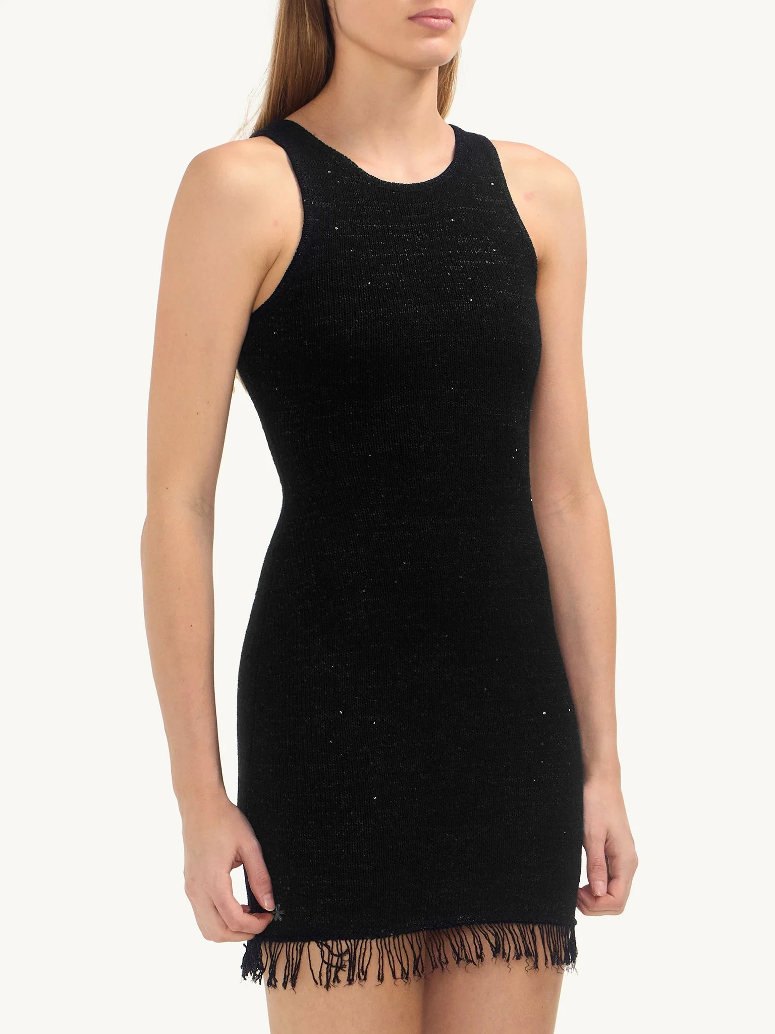 Natalia Mini Dress - Black/Silver Sequin - Image 3