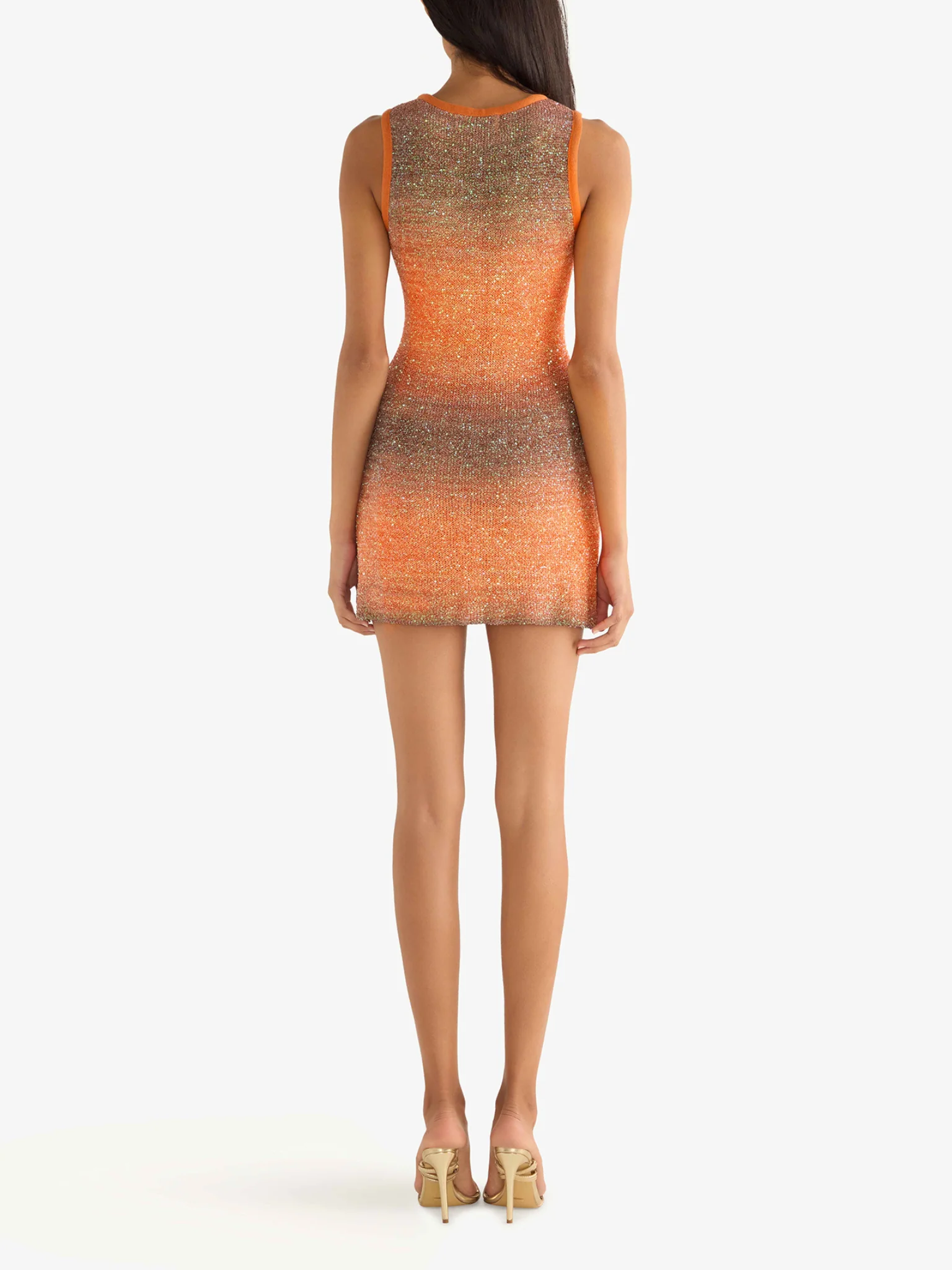 Natalia Ombre Mini Dress - Burnt Orange Sequin - Image 4