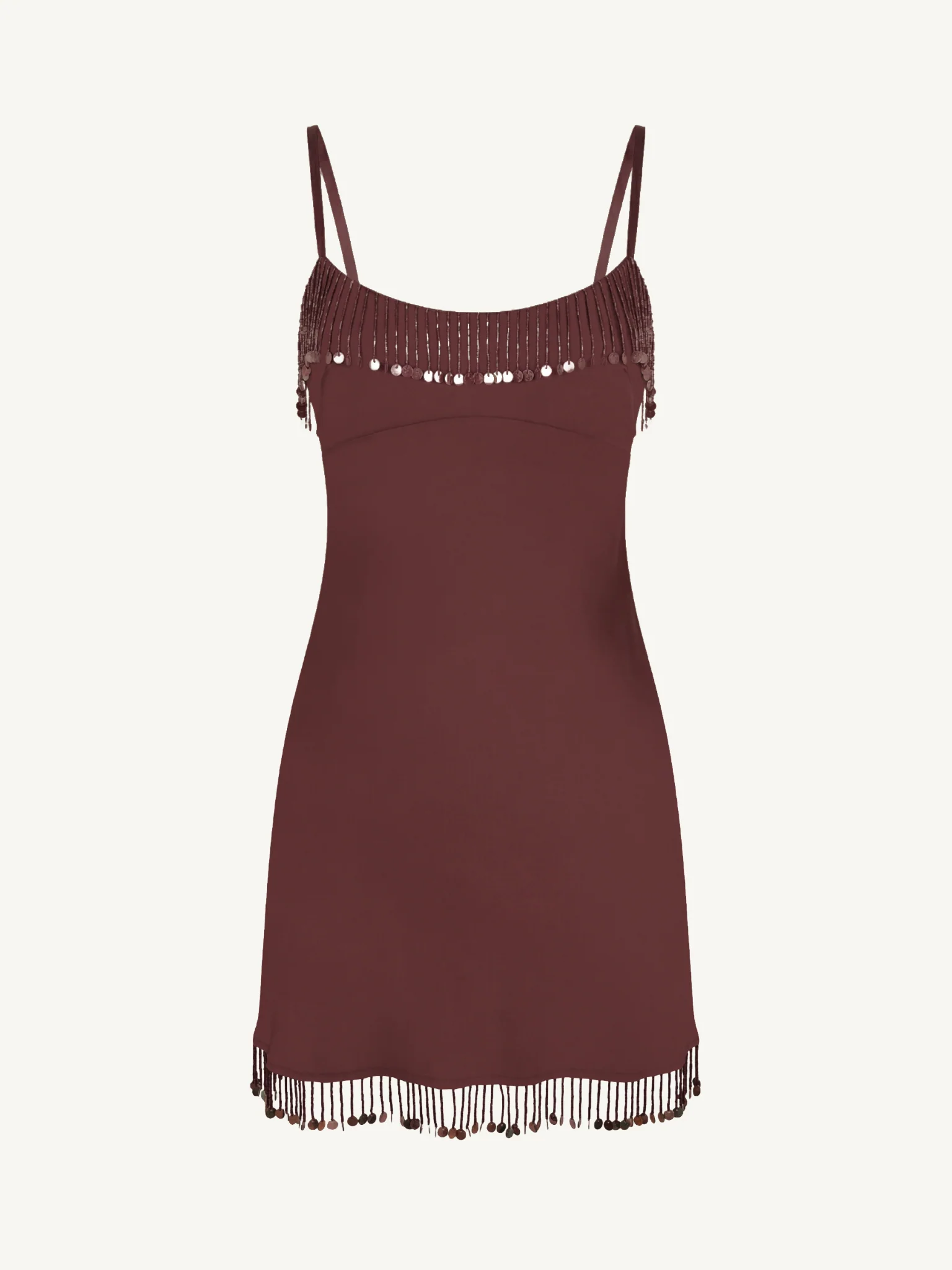 Nikola Hand Beaded Mini Dress - Plum
