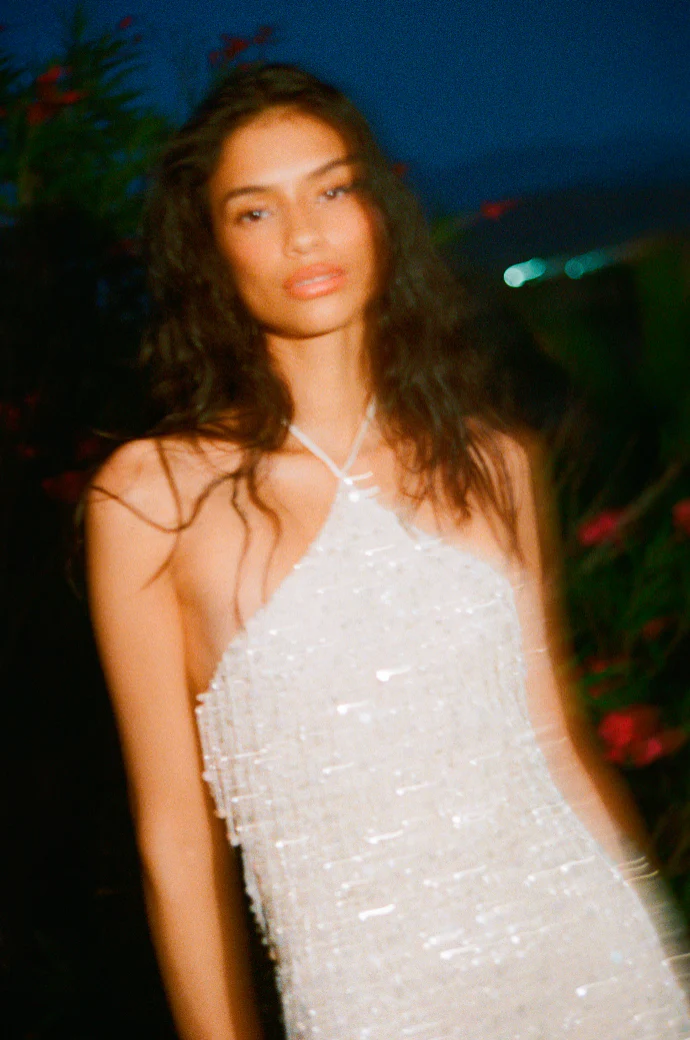 Rossana Hand Beaded Mini Dress - Salt - Image 6