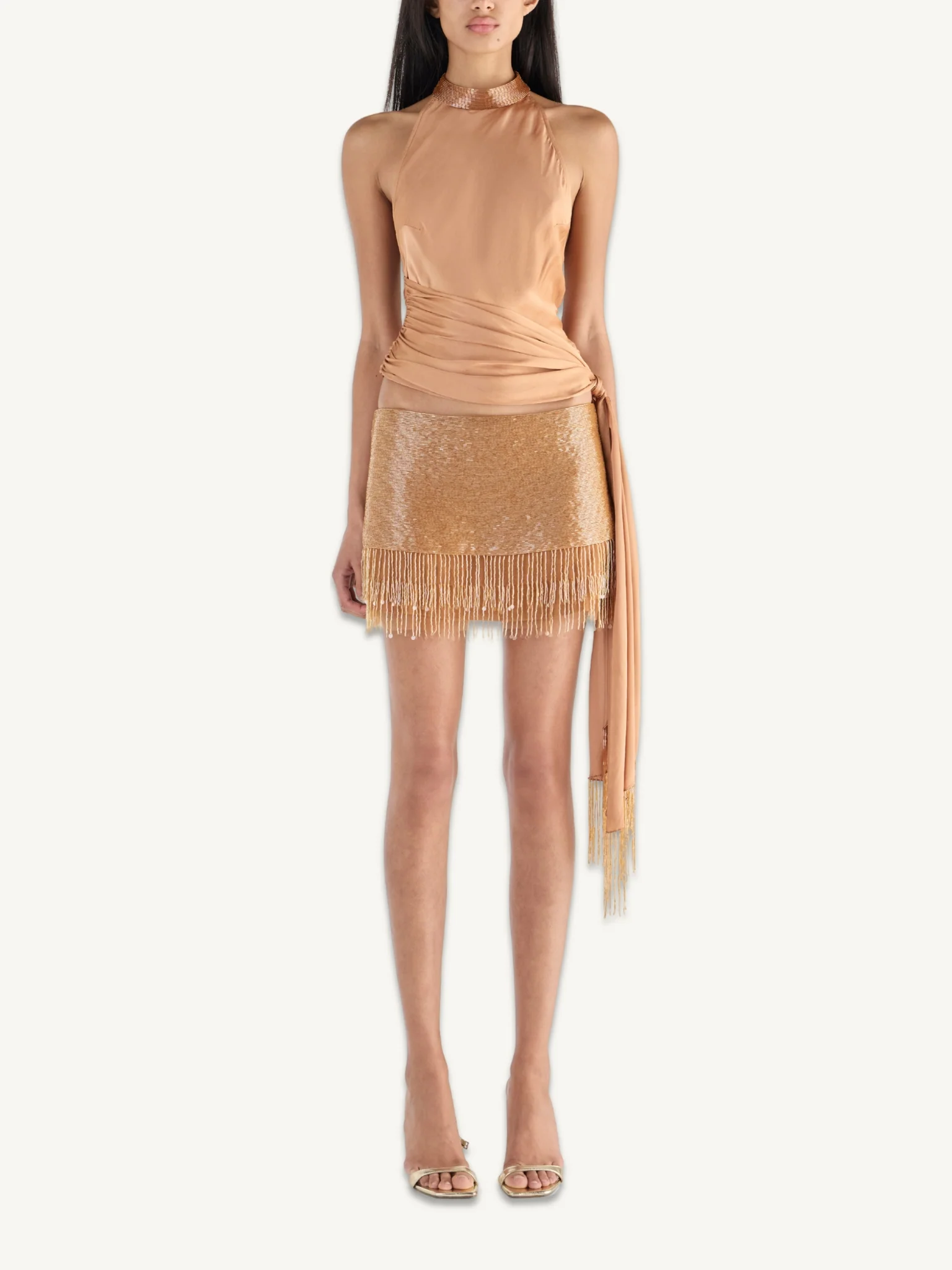 Stella Hand Beaded Top - Almond - Image 2