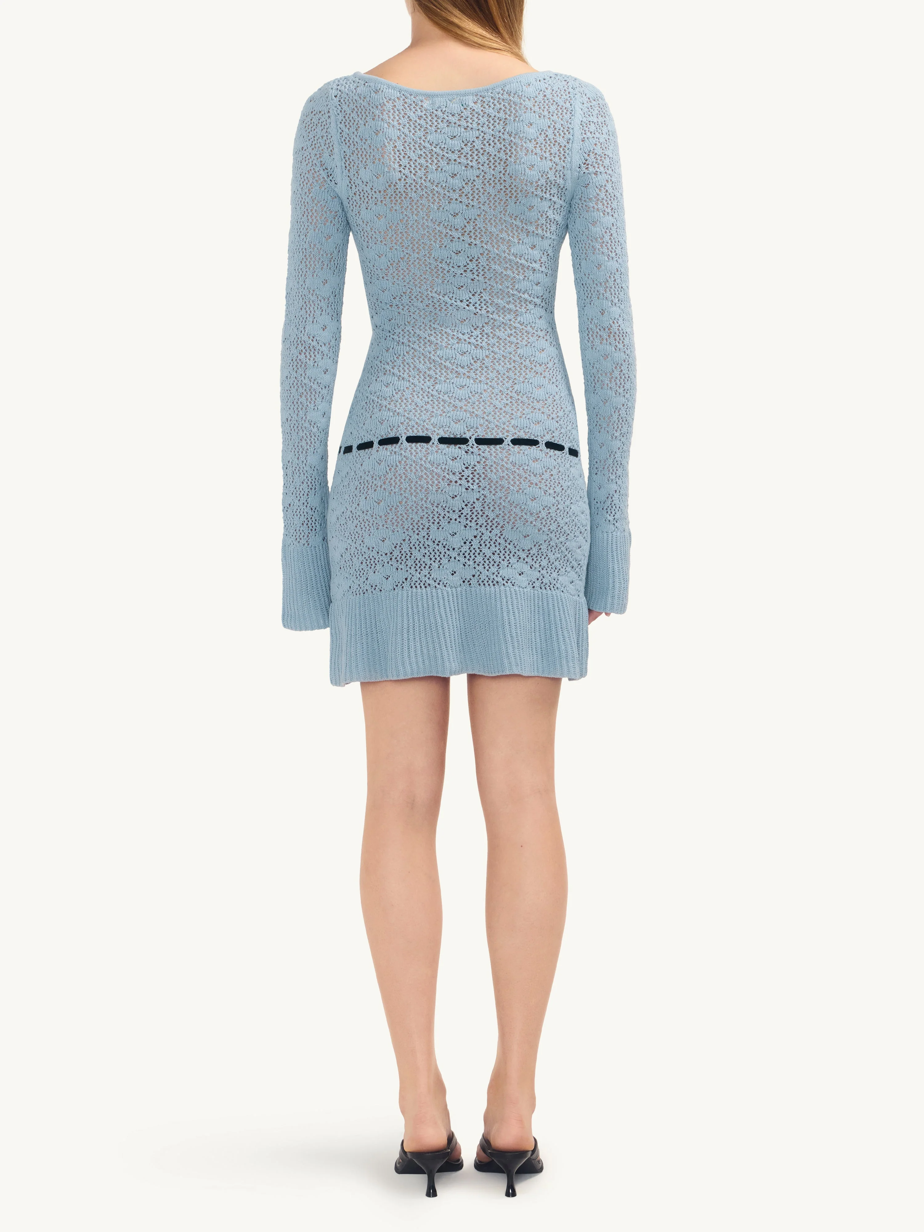 Vivienne Long Sleeve Mini Dress - Light Blue - Image 4