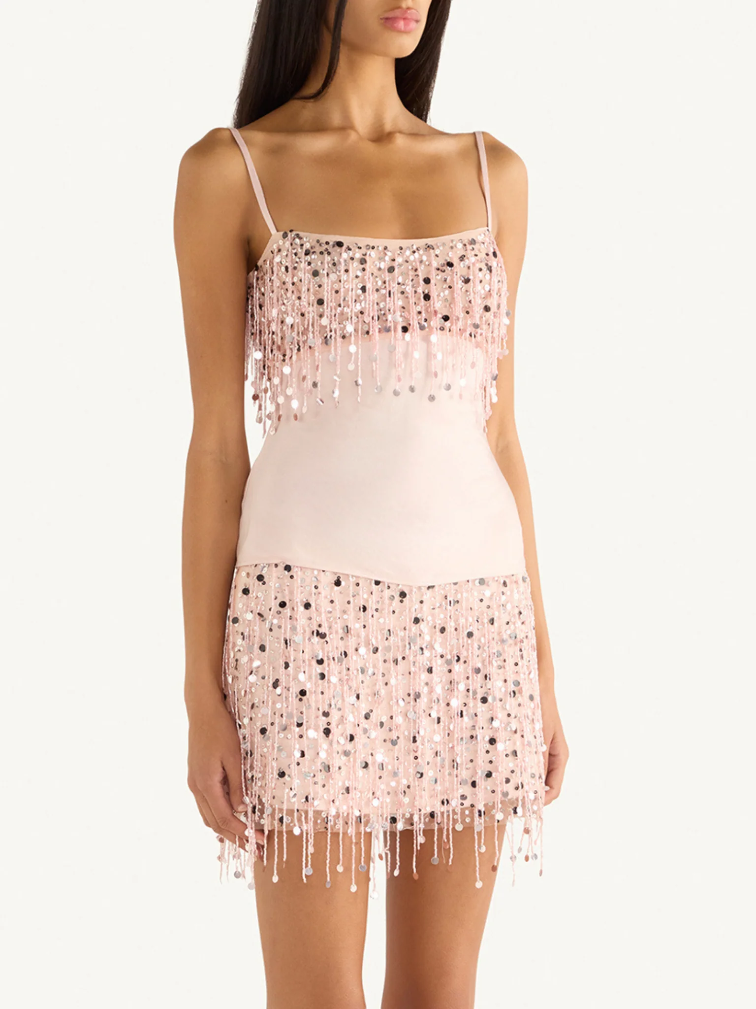 Yasmin Hand Beaded Tank - Blush Pink - Image 3